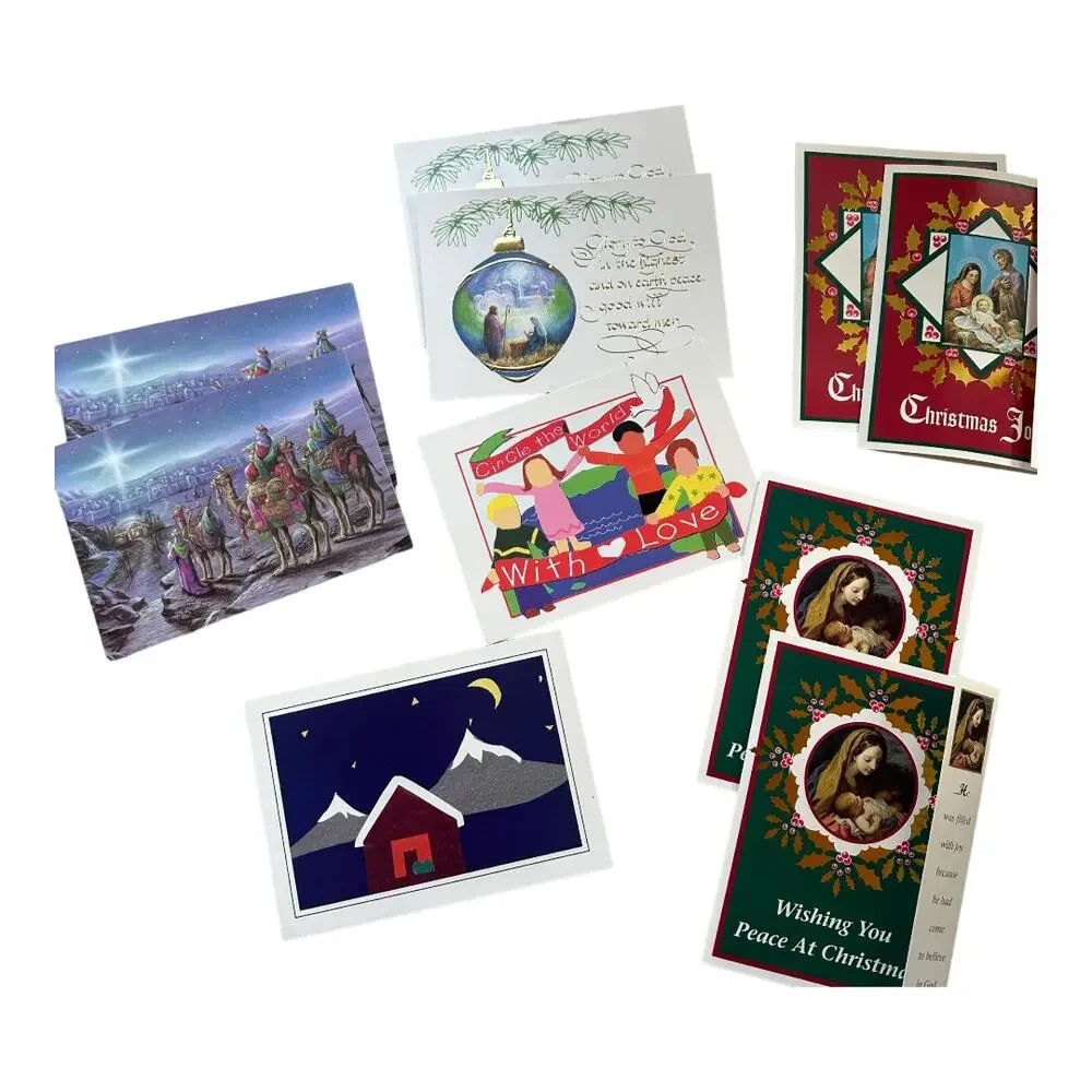 Vintage Religious Catholic Christmas Cards CRS Lot Bundle Ephemera Junk Journal